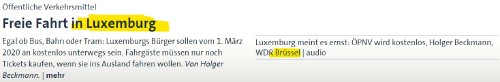 Bericht über Luxemburg, aus Brüssel Bericht über Luxemburg, aus Brüssel